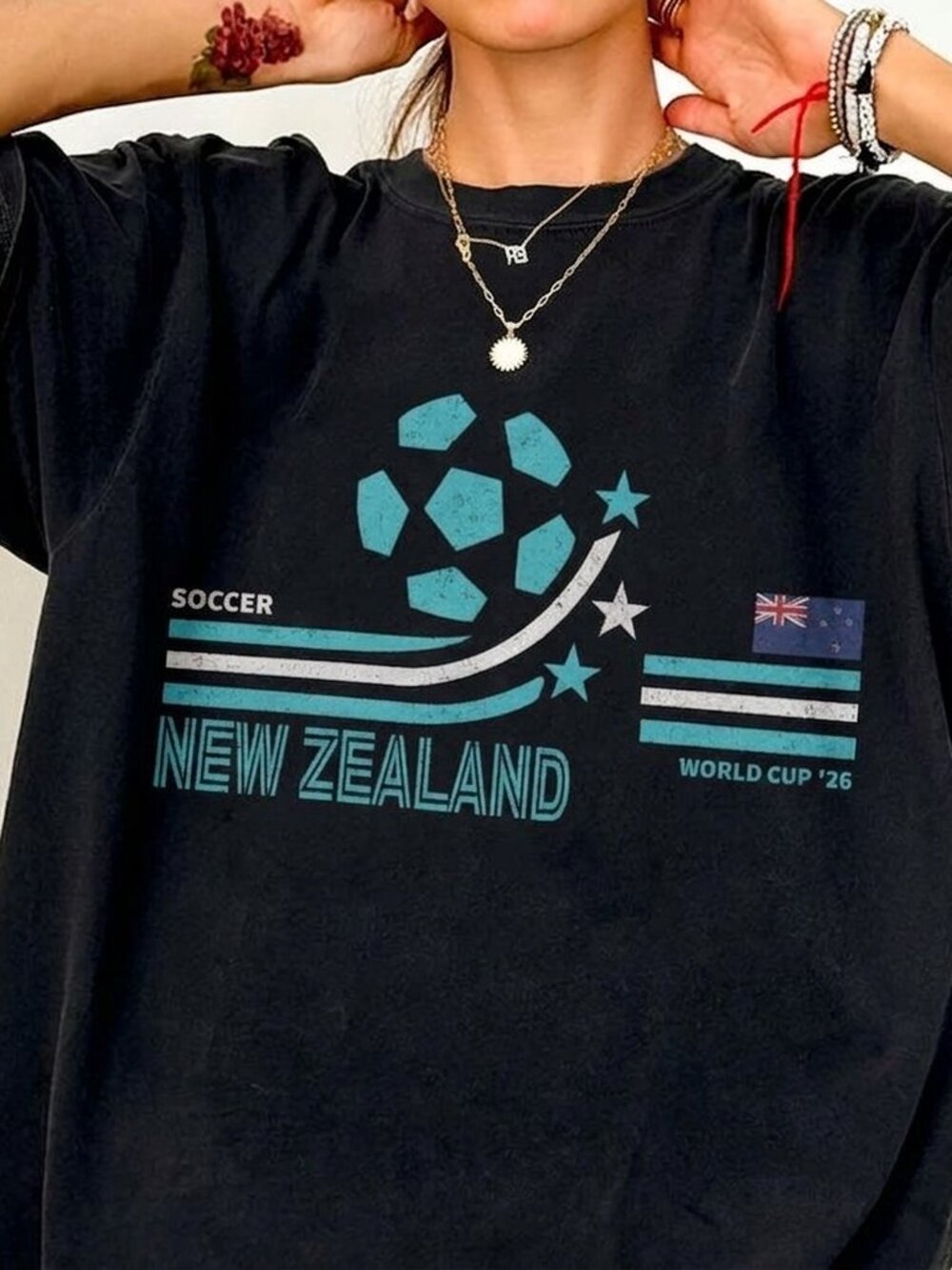 Vintage New Zealand Soccer Tee, Retro Football Fan Graphic Shirt